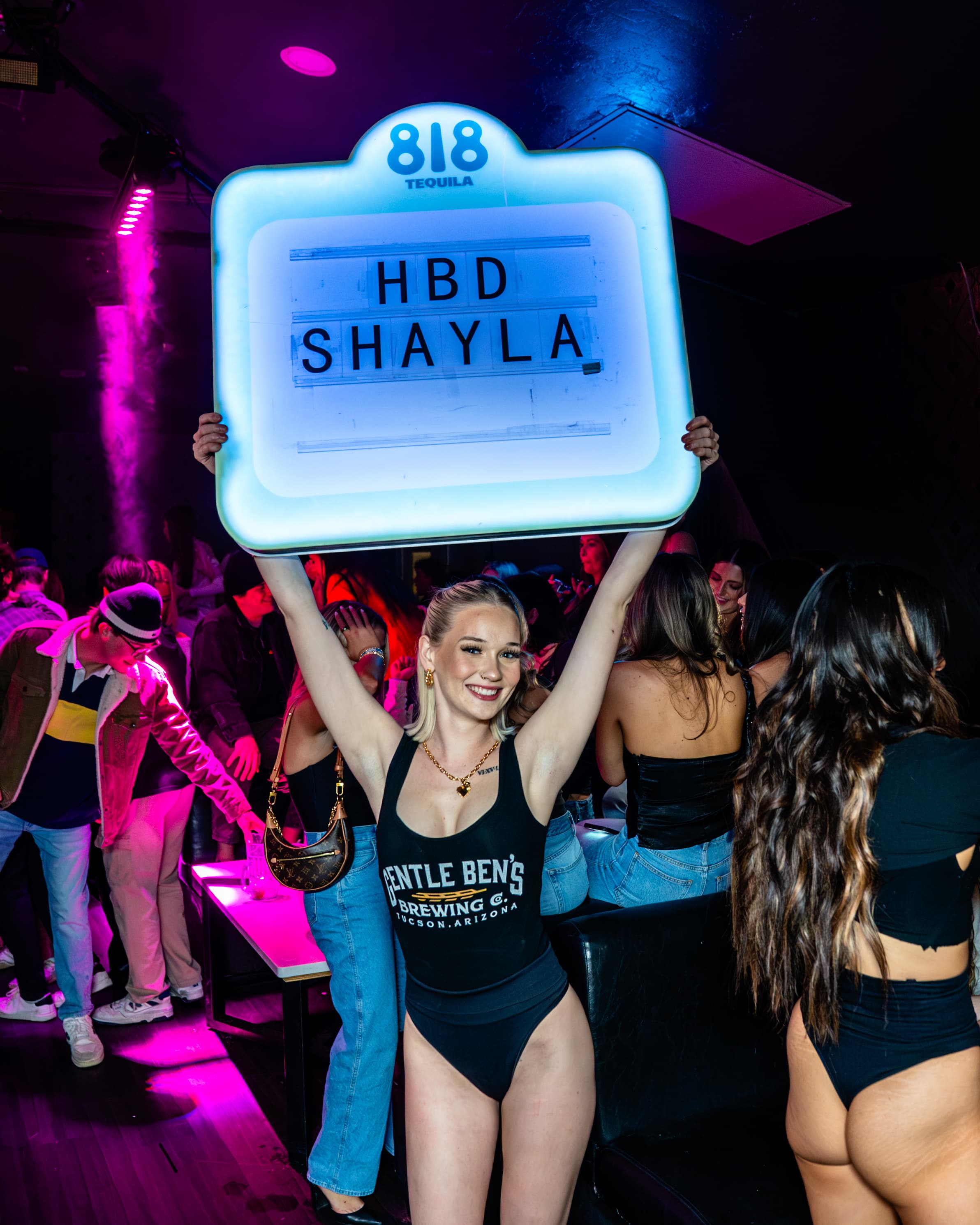 Birthday bottle service moment